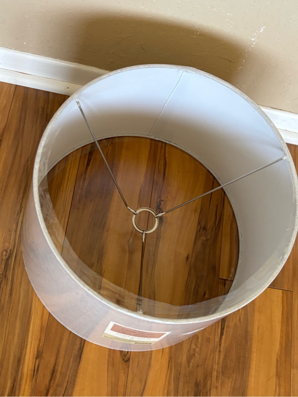 New Threshold Gray Lamp Large Round Shade - Picture 3 of 5